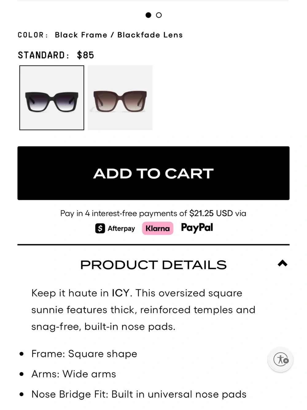 Quay Australia Black Sunglasses with Dark Gray Lenses